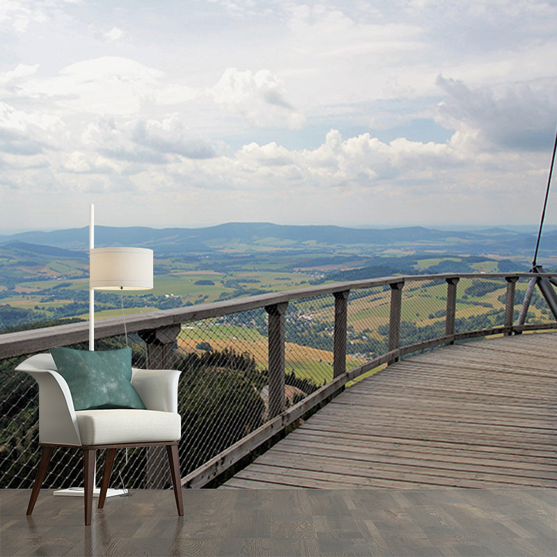 Bridge Scene Industrial Decorative Space Extension Mural Mildew Resistant Bedrom Mural