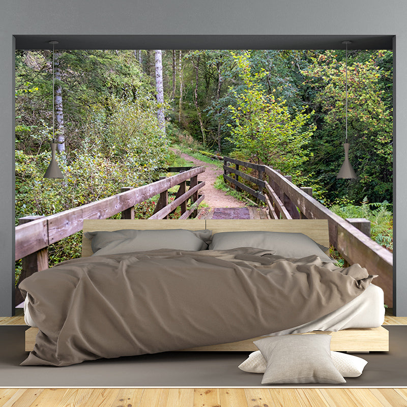 Bridge Scene Stain Resistant Space Extension Mural Mildew Dining Room Mural