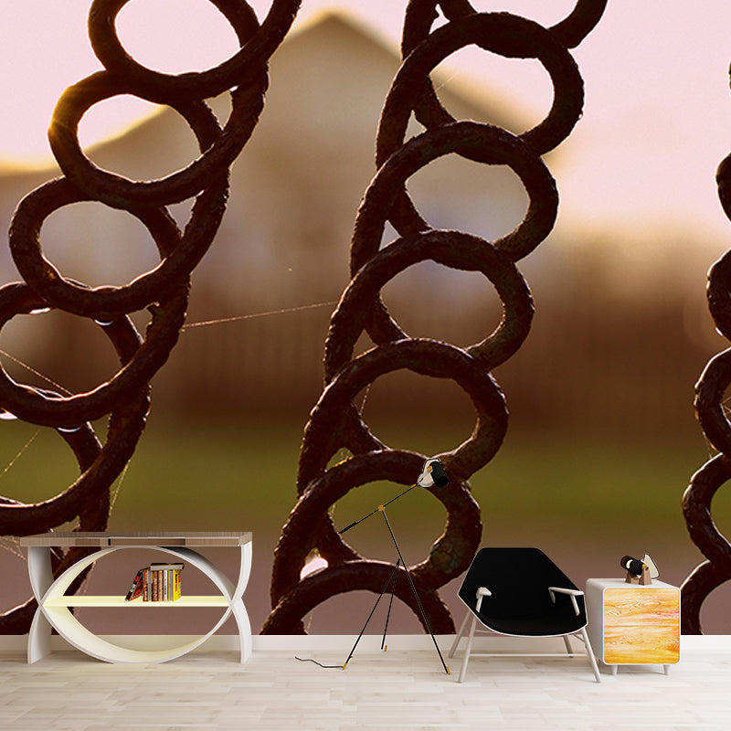 3D Mural Industrial Style Metal Mural Mildew Resistant Decorative Wall Art