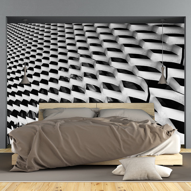 3D Print Mural Industrial Style Metal Wall Mural Mildew Resistant Decorative Wall Covering