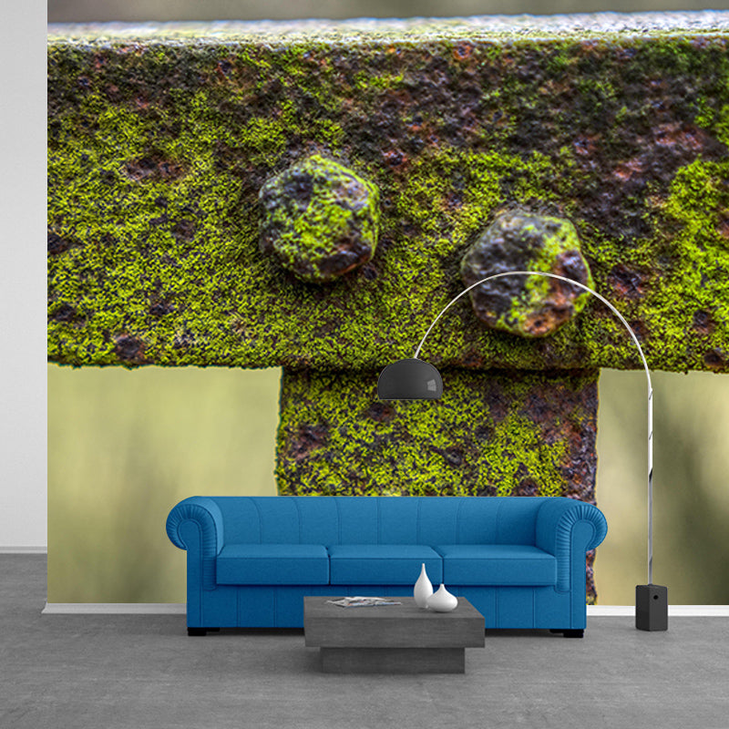 3D Print Mural Industrial Style Metal Wall Mural Mildew Resistant Decorative Wall Covering