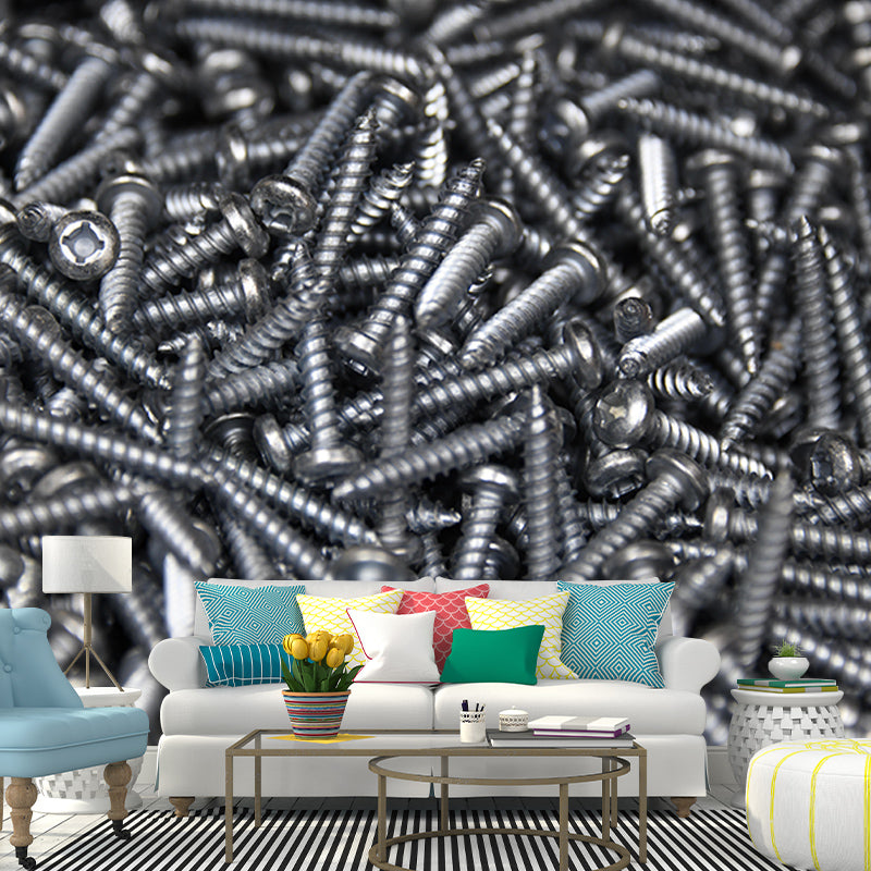 Chain Mural Customized Industrial Metal Mural Mildew Resistant Decorative Wall Covering