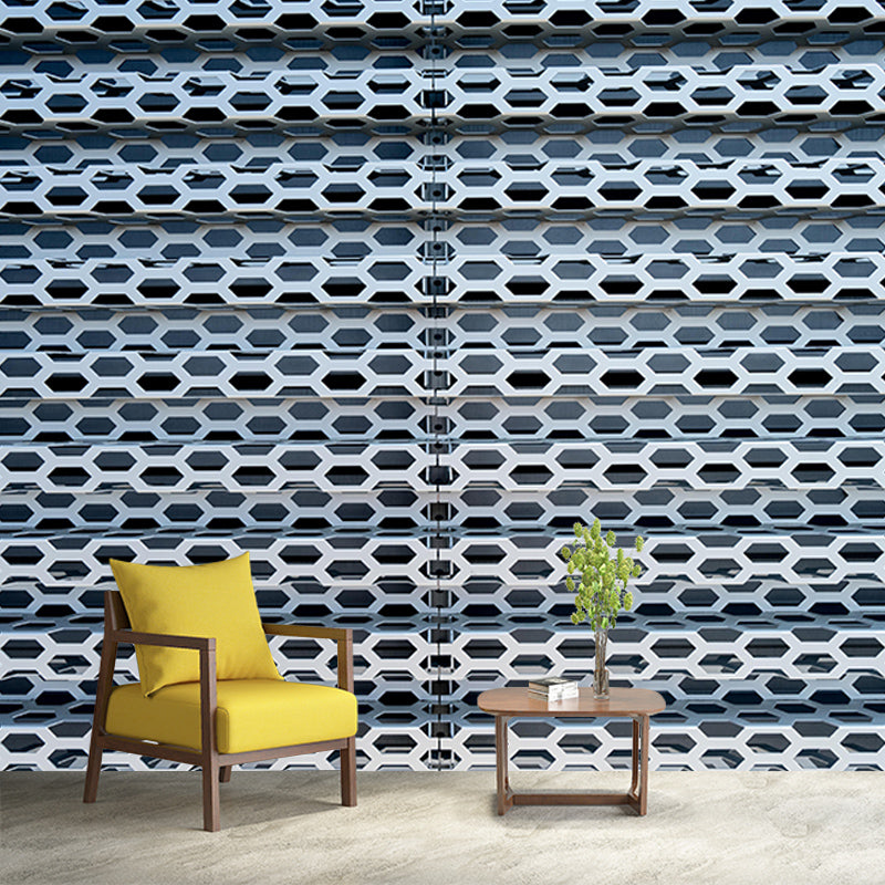 Iron Print Mural Metal Mural Industrial Style Mildew Resistant Decorative Room Mural