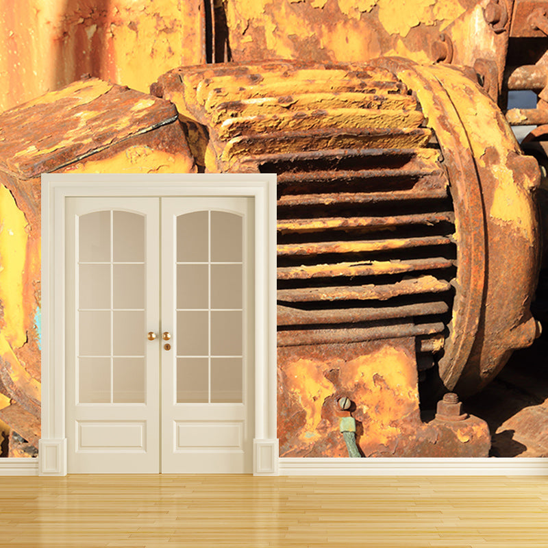 Industrial Metal Wallpaper Mural Mildew Resistant Decorative Sitting Room Mural