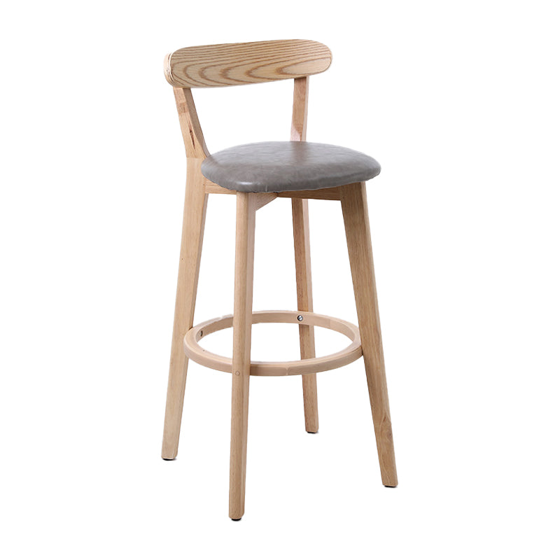 Taburete de bar de estilo escandinavo con taburete de mostrador de asiento cuadrado de madera para bar de cocina