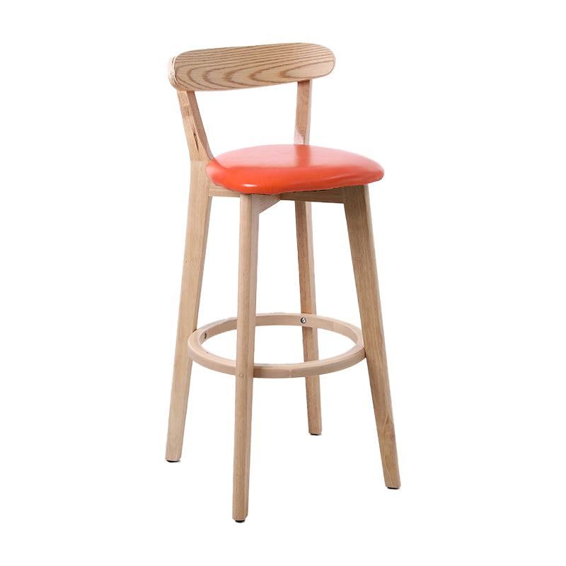Taburete de bar de estilo escandinavo con taburete de mostrador de asiento cuadrado de madera para bar de cocina