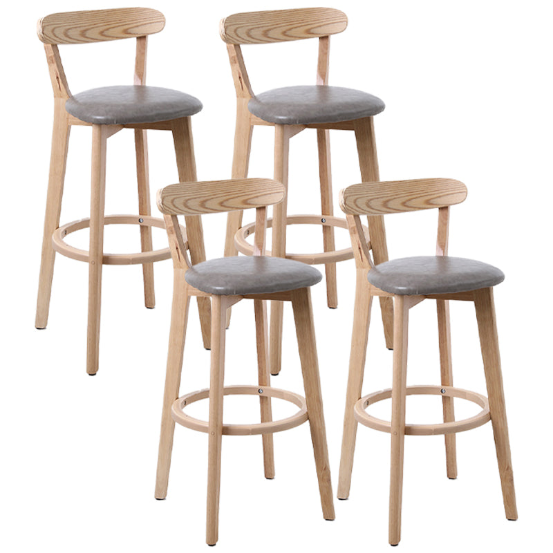Taburete de bar de estilo escandinavo con taburete de mostrador de asiento cuadrado de madera para bar de cocina
