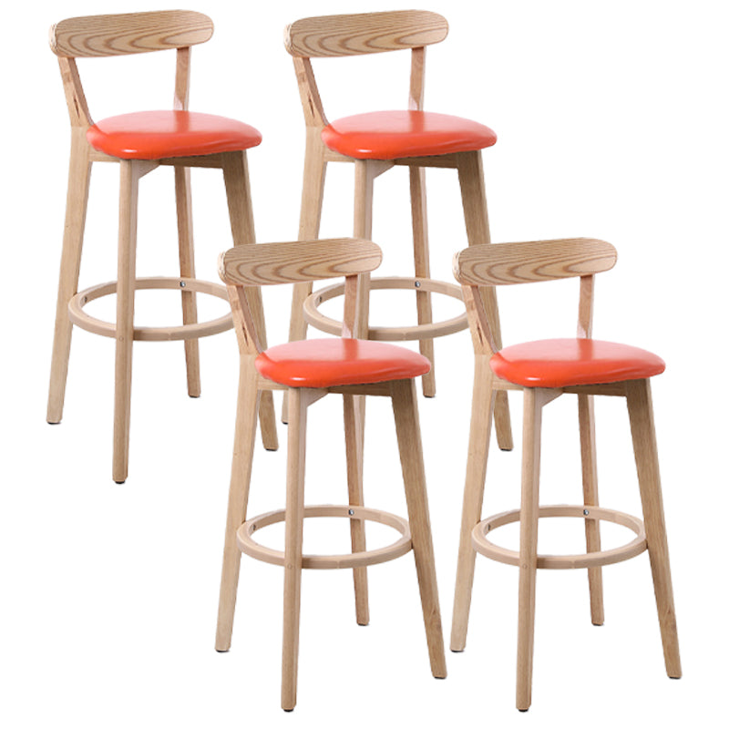 Taburete de bar de estilo escandinavo con taburete de mostrador de asiento cuadrado de madera para bar de cocina