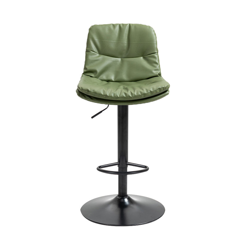 Taburete alto giratorios ajustables de hierro nórdico con asiento de cuero con asiento de cuero