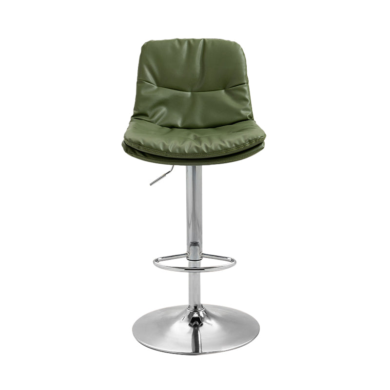 Taburete alto giratorios ajustables de hierro nórdico con asiento de cuero con asiento de cuero