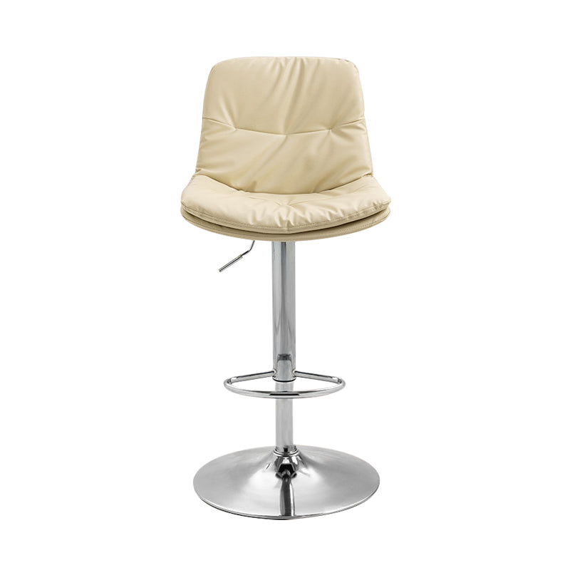 Taburete alto giratorios ajustables de hierro nórdico con asiento de cuero con asiento de cuero