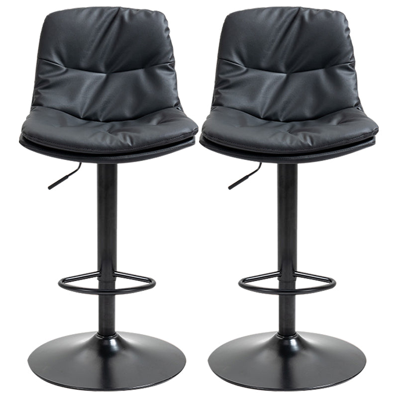 Taburete alto giratorios ajustables de hierro nórdico con asiento de cuero con asiento de cuero