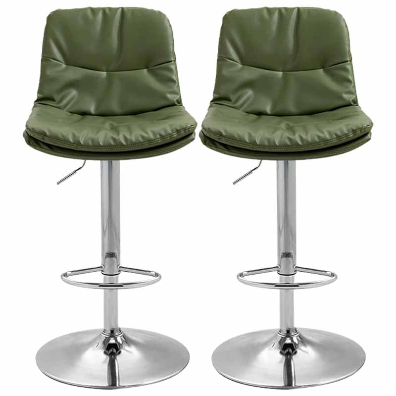 Taburete alto giratorios ajustables de hierro nórdico con asiento de cuero con asiento de cuero