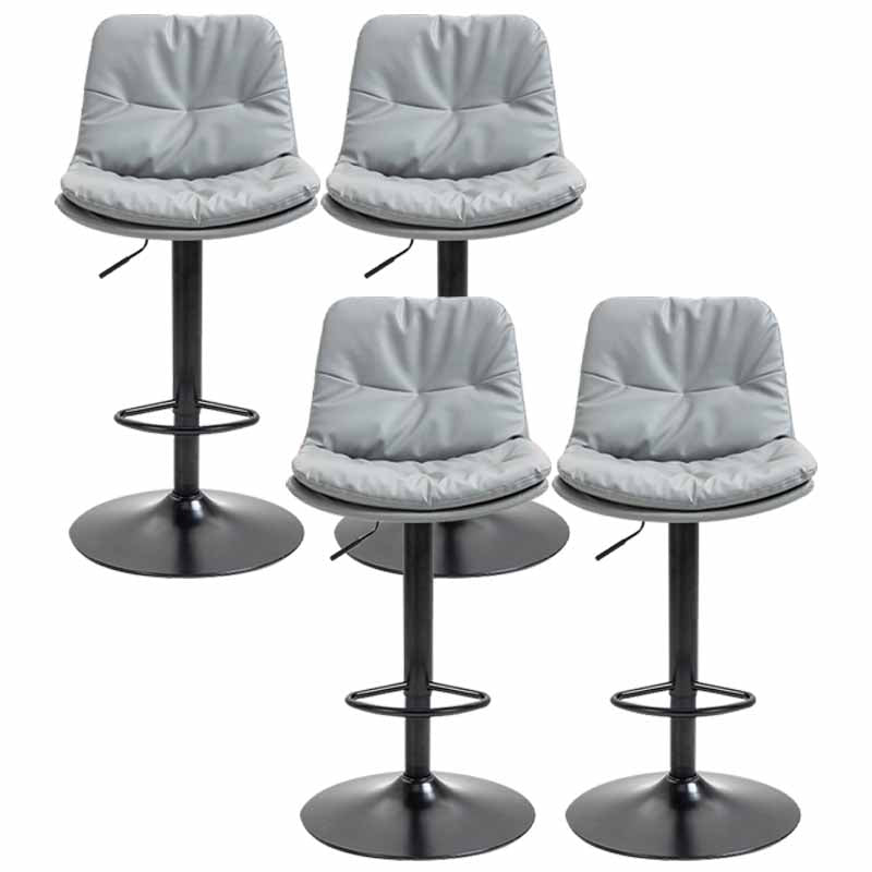 Taburete alto giratorios ajustables de hierro nórdico con asiento de cuero con asiento de cuero