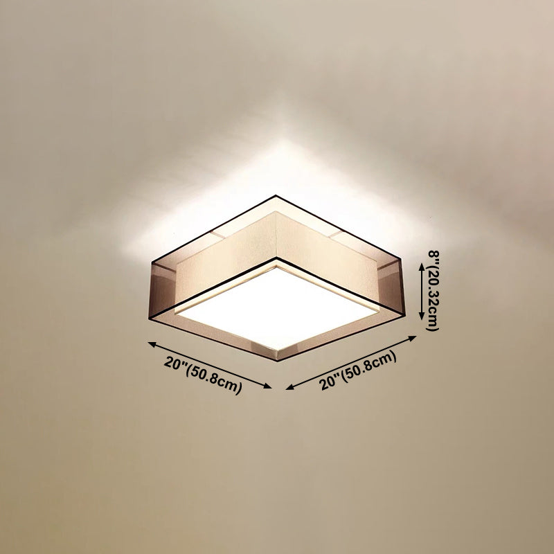 Lampe de plafond d'ombre de tissu de lumière affleurante de Style asiatique pour la salle à manger de salon