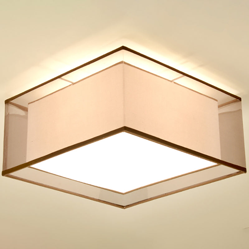 Lampe encastrée en tissu, plafonnier en forme de tambour de Style chinois pour salle à manger