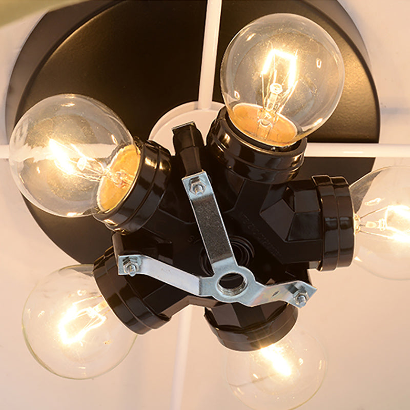Lampe encastrée en tissu, plafonnier en forme de tambour de Style chinois pour salle à manger