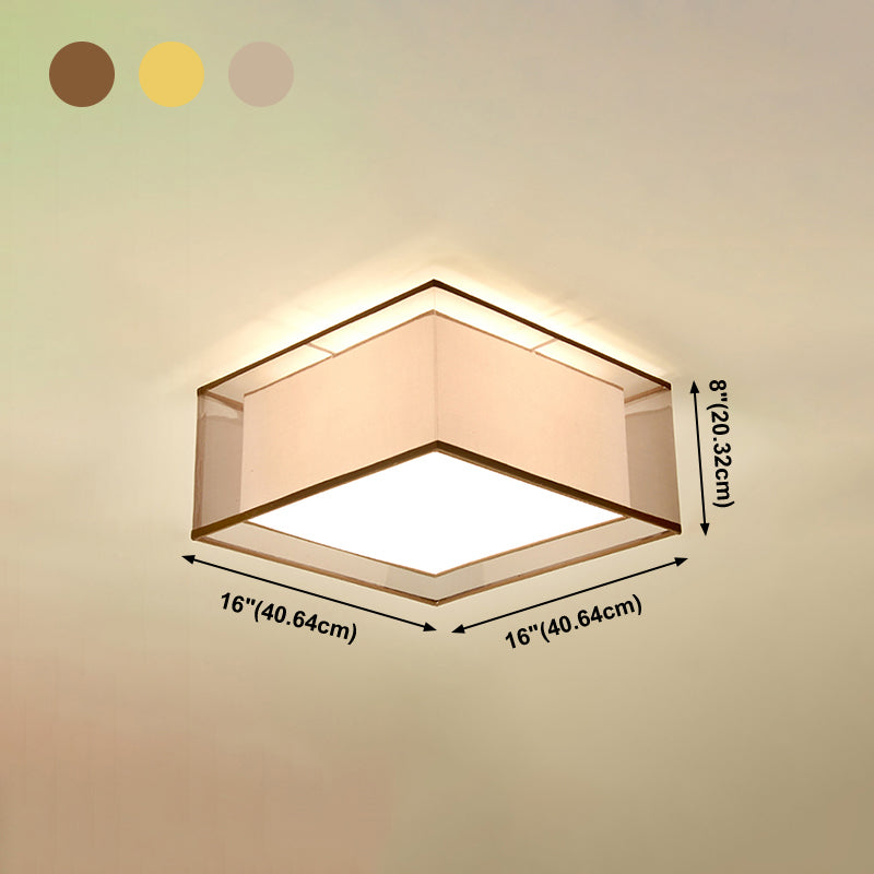 Lampe encastrée en tissu, plafonnier en forme de tambour de Style chinois pour salle à manger