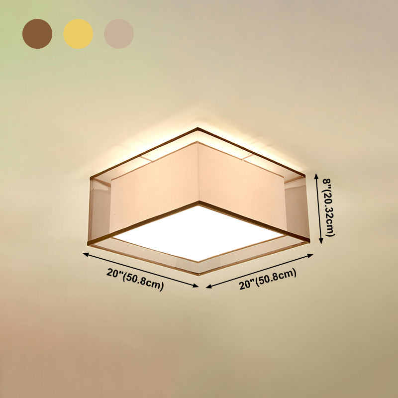 Lampe encastrée en tissu, plafonnier en forme de tambour de Style chinois pour salle à manger
