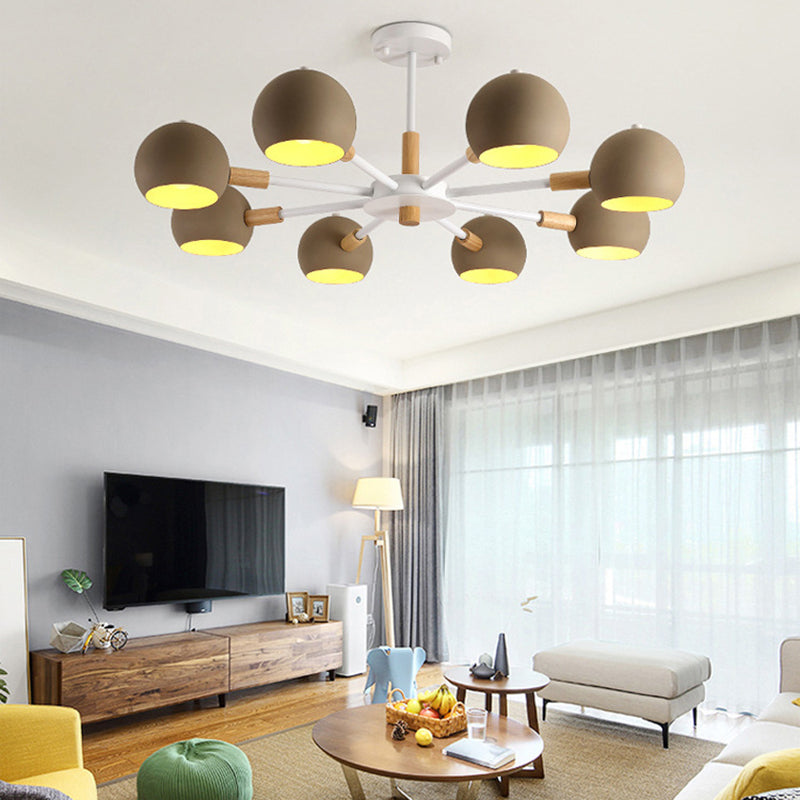 Living Room Chandelier Modern Multi Head Macron Hanging Fixture for Bedroom