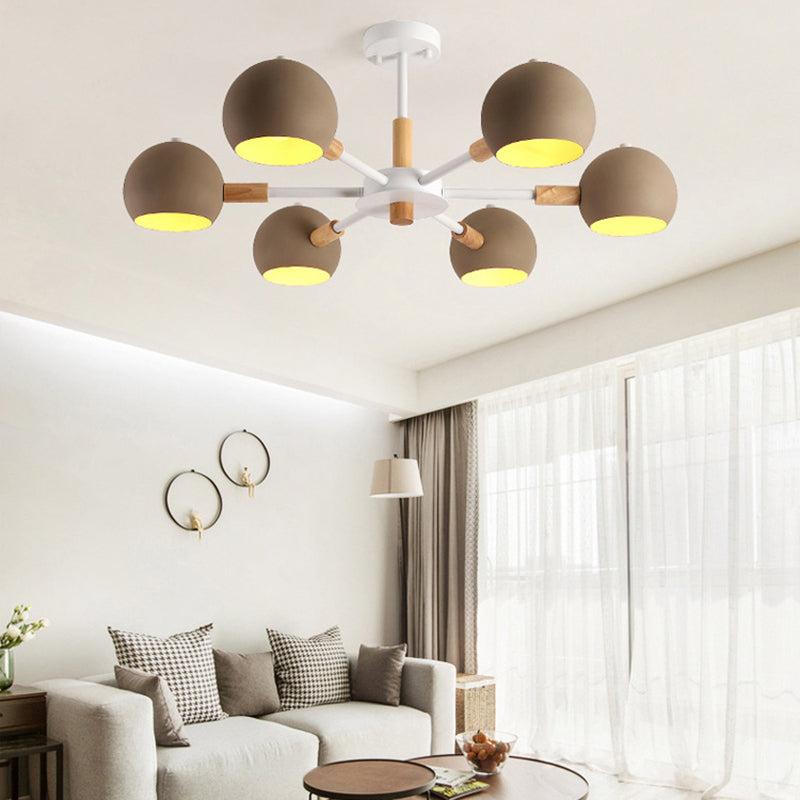 Living Room Chandelier Modern Multi Head Macron Hanging Fixture for Bedroom