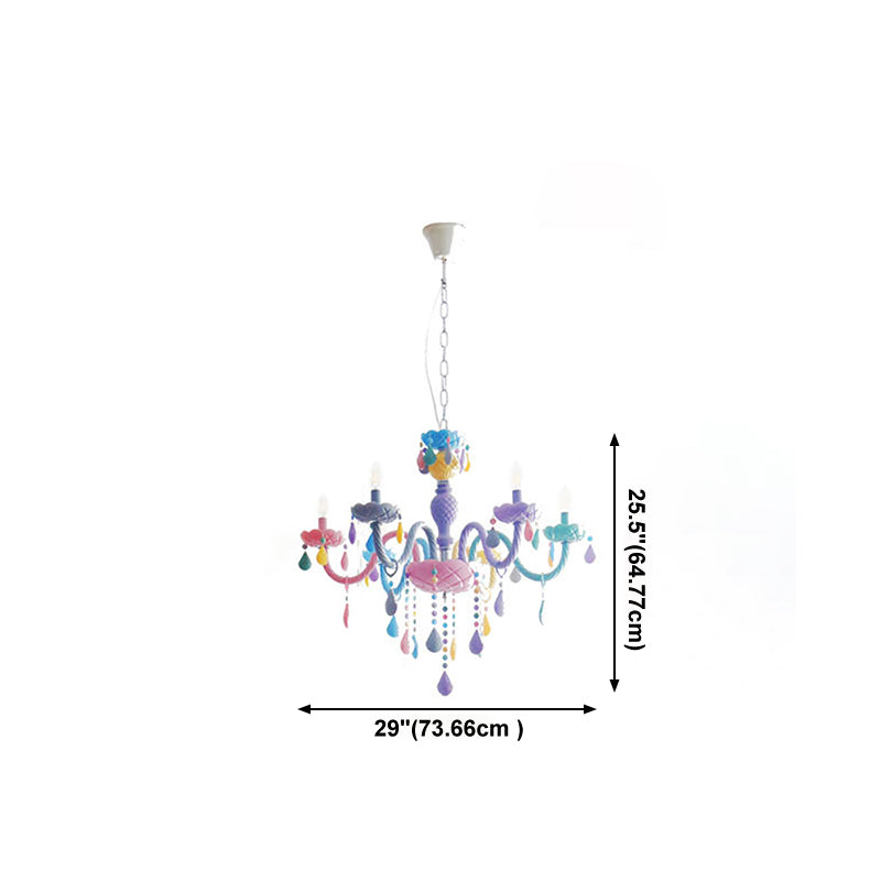 Lustre en macaron multi-tête contemporain luminaires de pendentif en verre métallique pour chambre à coucher pour la chambre à coucher
