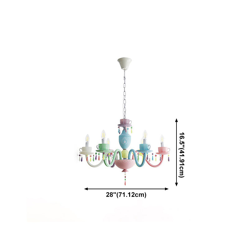 Lustre en macaron multi-tête contemporain luminaires de pendentif en verre métallique pour chambre à coucher pour la chambre à coucher