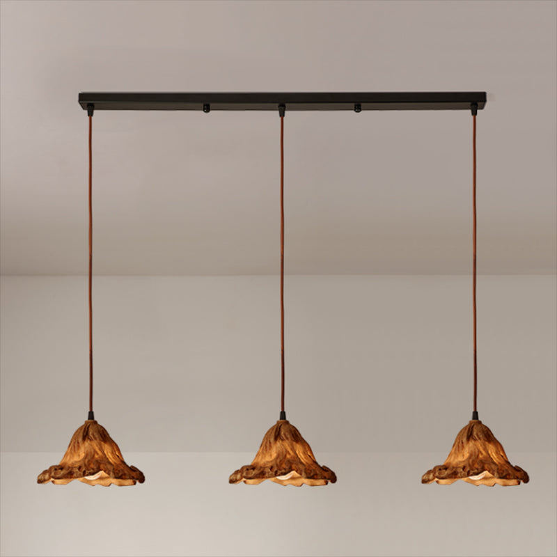 Décor décor lotus feuille en forme de pendentif en résine à manger lampe de suspension de plafond