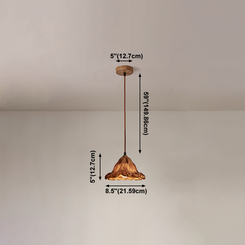 Décor décor lotus feuille en forme de pendentif en résine à manger lampe de suspension de plafond