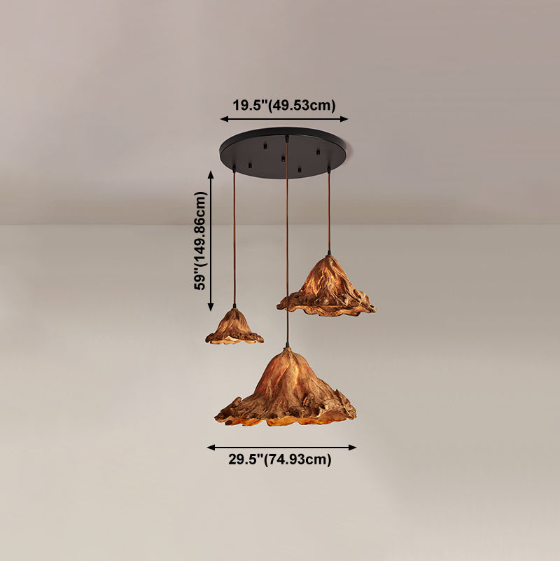 Décor décor lotus feuille en forme de pendentif en résine à manger lampe de suspension de plafond