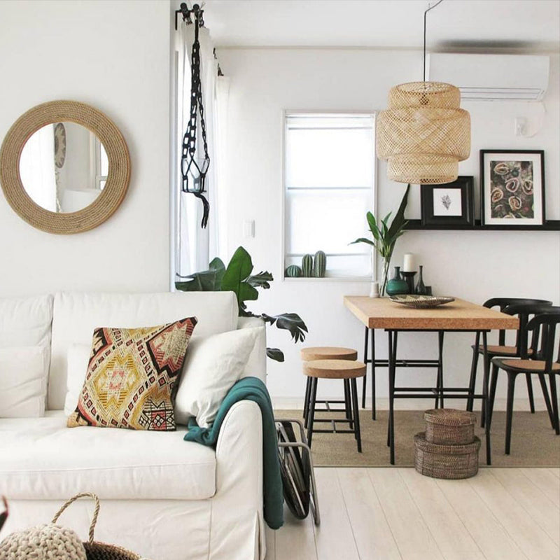 Style moderne en bambou suspendu léger pendant ménage pour chambre à coucher