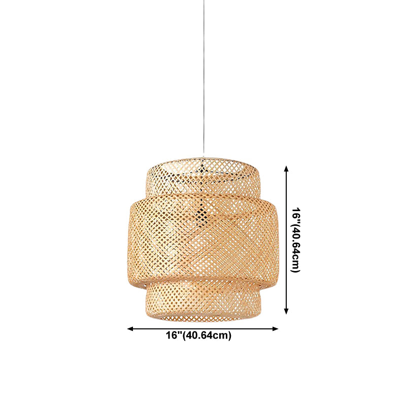 Style moderne en bambou suspendu léger pendant ménage pour chambre à coucher