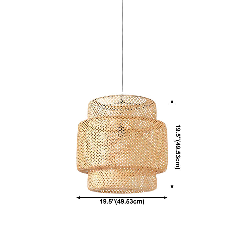 Style moderne en bambou suspendu léger pendant ménage pour chambre à coucher