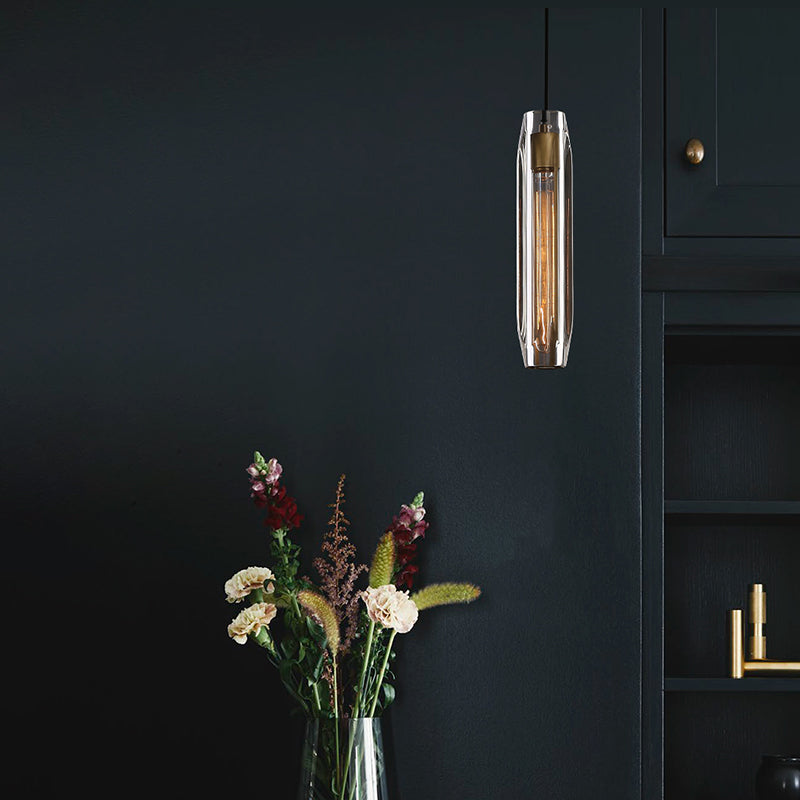 Crystal Pendante Light Modern Style Smoke Grey Pendant lampe Pice pour le salon