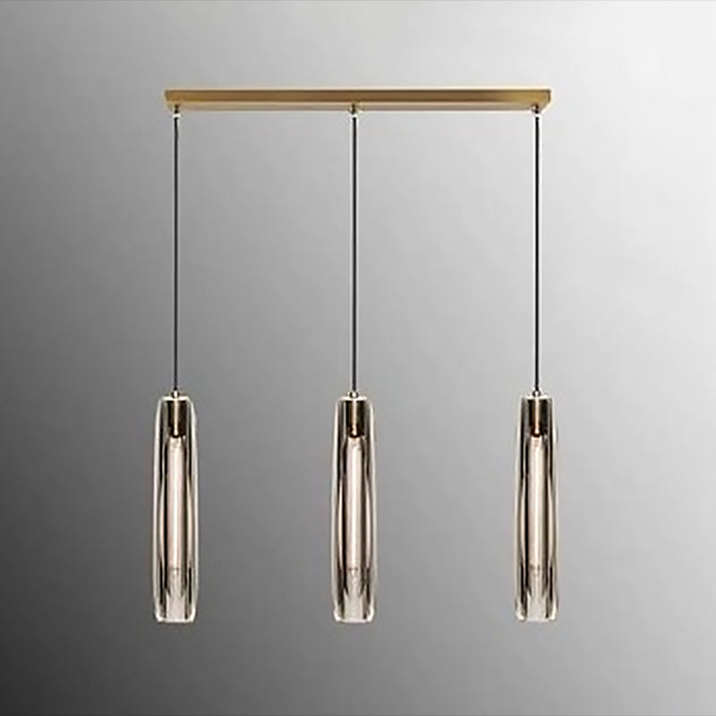 Crystal Pendante Light Modern Style Smoke Grey Pendant lampe Pice pour le salon