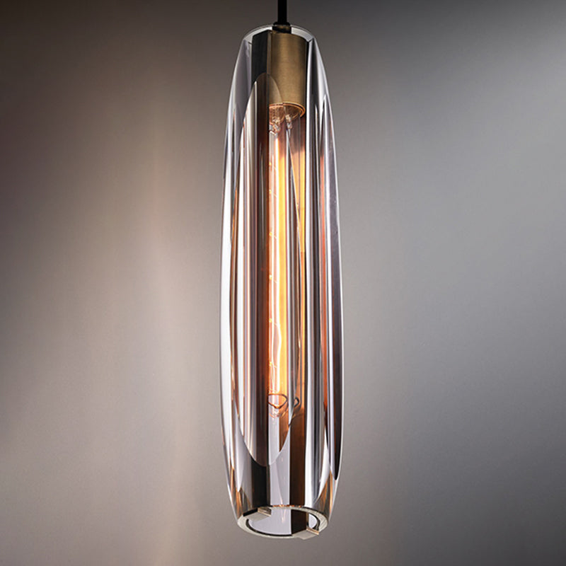 Crystal Pendante Light Modern Style Smoke Grey Pendant lampe Pice pour le salon