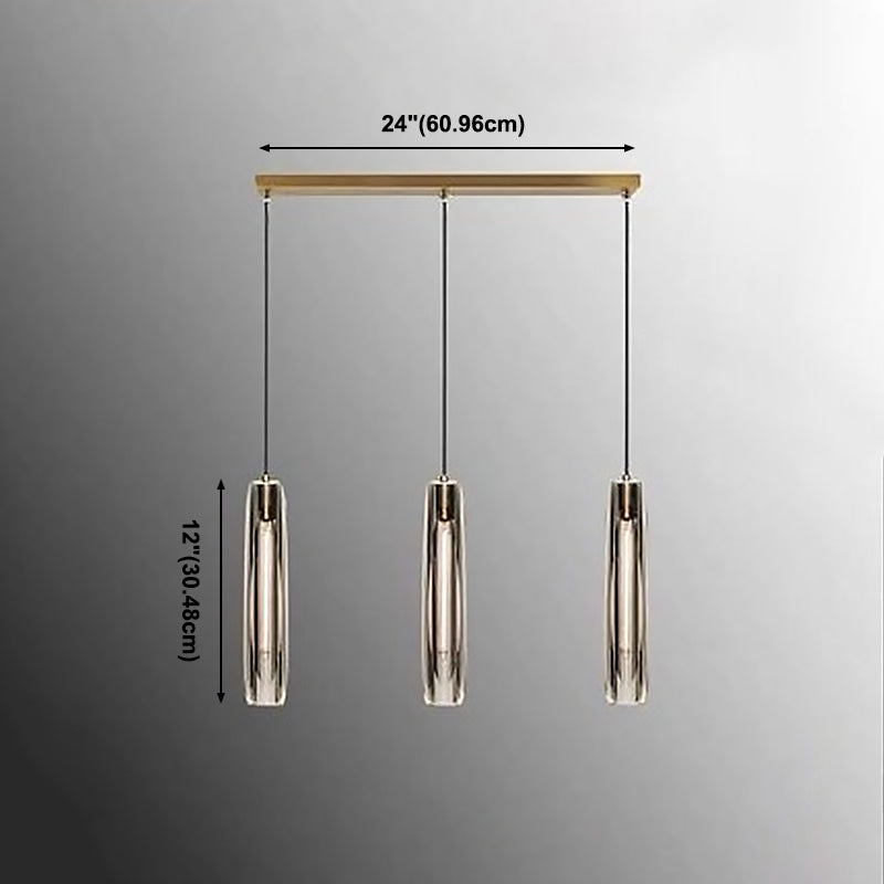 Crystal Pendante Light Modern Style Smoke Grey Pendant lampe Pice pour le salon