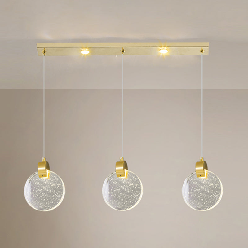 Simplicité moderne Crystal Hanging Living Room LED Round Shape Pendant lampe Paxage