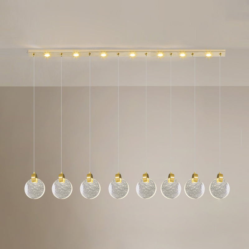 Simplicité moderne Crystal Hanging Living Room LED Round Shape Pendant lampe Paxage