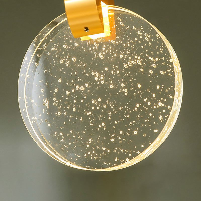 Simplicité moderne Crystal Hanging Living Room LED Round Shape Pendant lampe Paxage