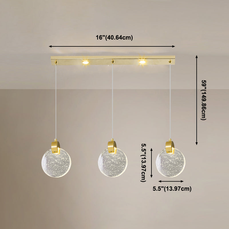 Simplicité moderne Crystal Hanging Living Room LED Round Shape Pendant lampe Paxage