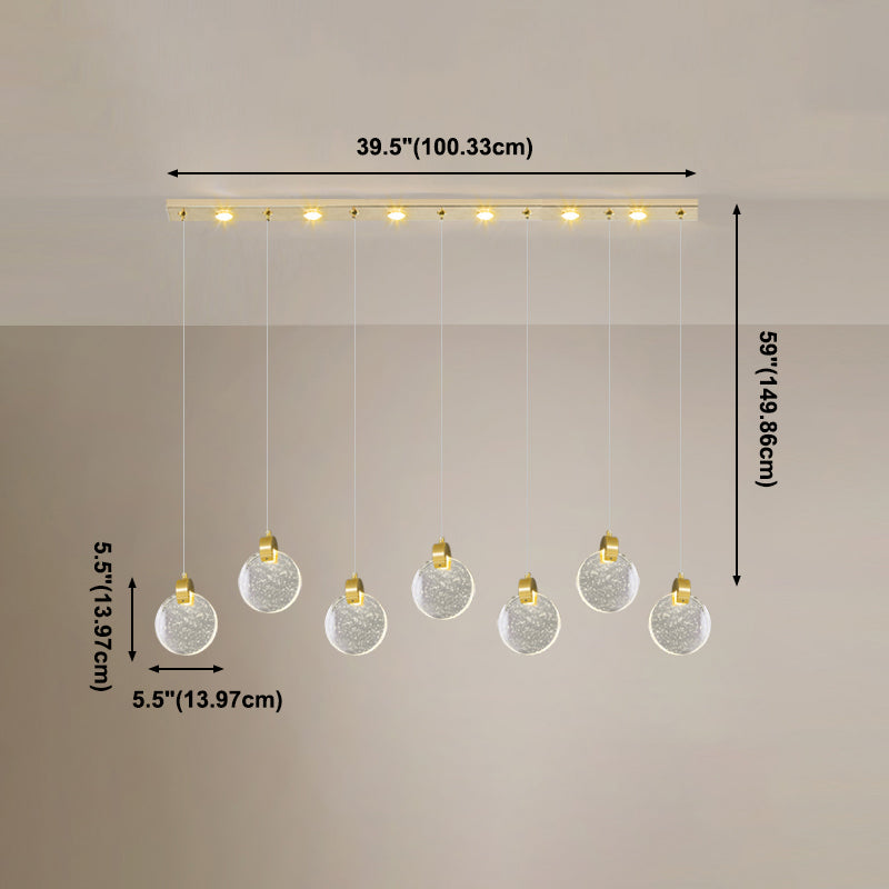 Simplicité moderne Crystal Hanging Living Room LED Round Shape Pendant lampe Paxage