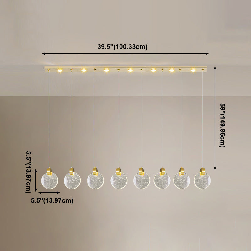 Simplicité moderne Crystal Hanging Living Room LED Round Shape Pendant lampe Paxage