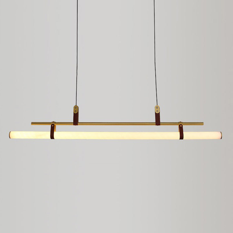 1 Light Strip Shade Hanging Light Modern Style Acrylic Island Light for Living Room