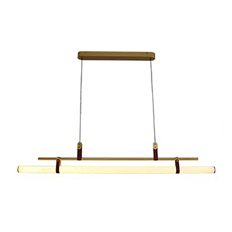 1 Light Strip Shade Hanging Light Modern Style Acrylic Island Light for Living Room