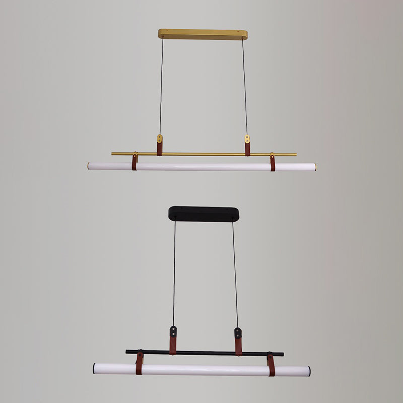 1 Light Strip Shade Hanging Light Modern Style Acrylic Island Light for Living Room