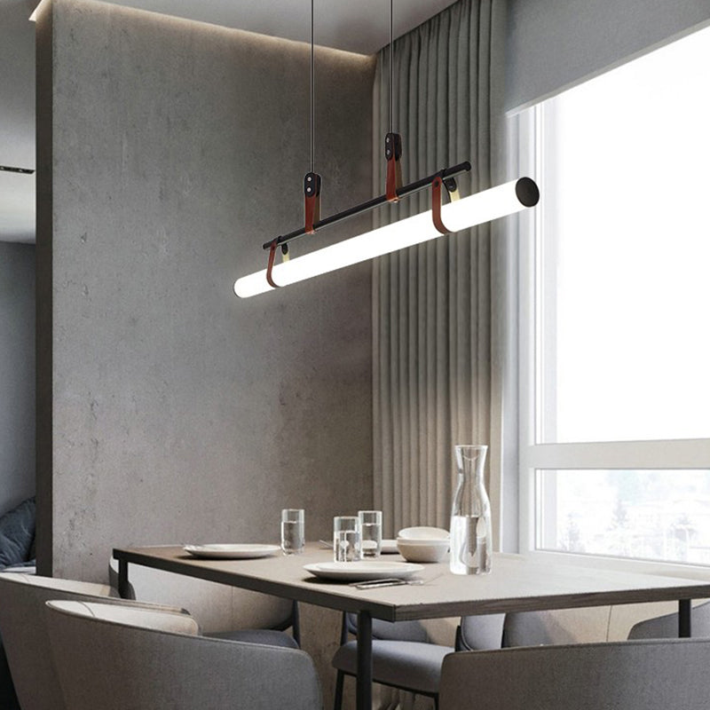 1 Light Strip Shade Hanging Light Modern Style Acrylic Island Light for Living Room