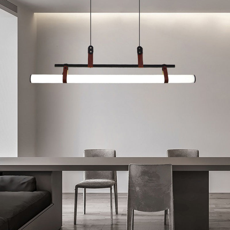 1 Light Strip Shade Hanging Light Modern Style Acrylic Island Light for Living Room