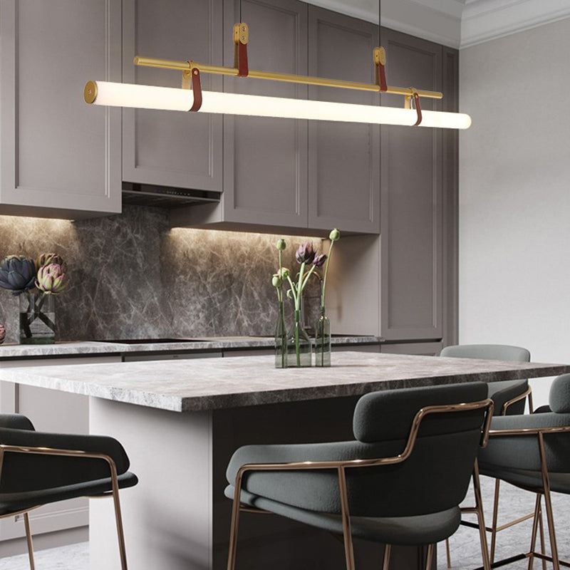 1 Light Strip Shade Hanging Light Modern Style Acrylic Island Light for Living Room