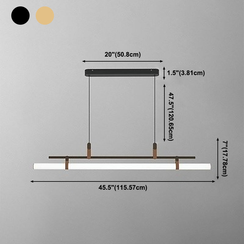 1 Light Strip Shade Hanging Light Modern Style Acrylic Island Light for Living Room
